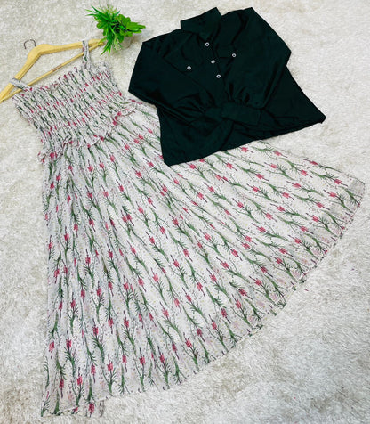 Western Top , Shifon Romper Maxi