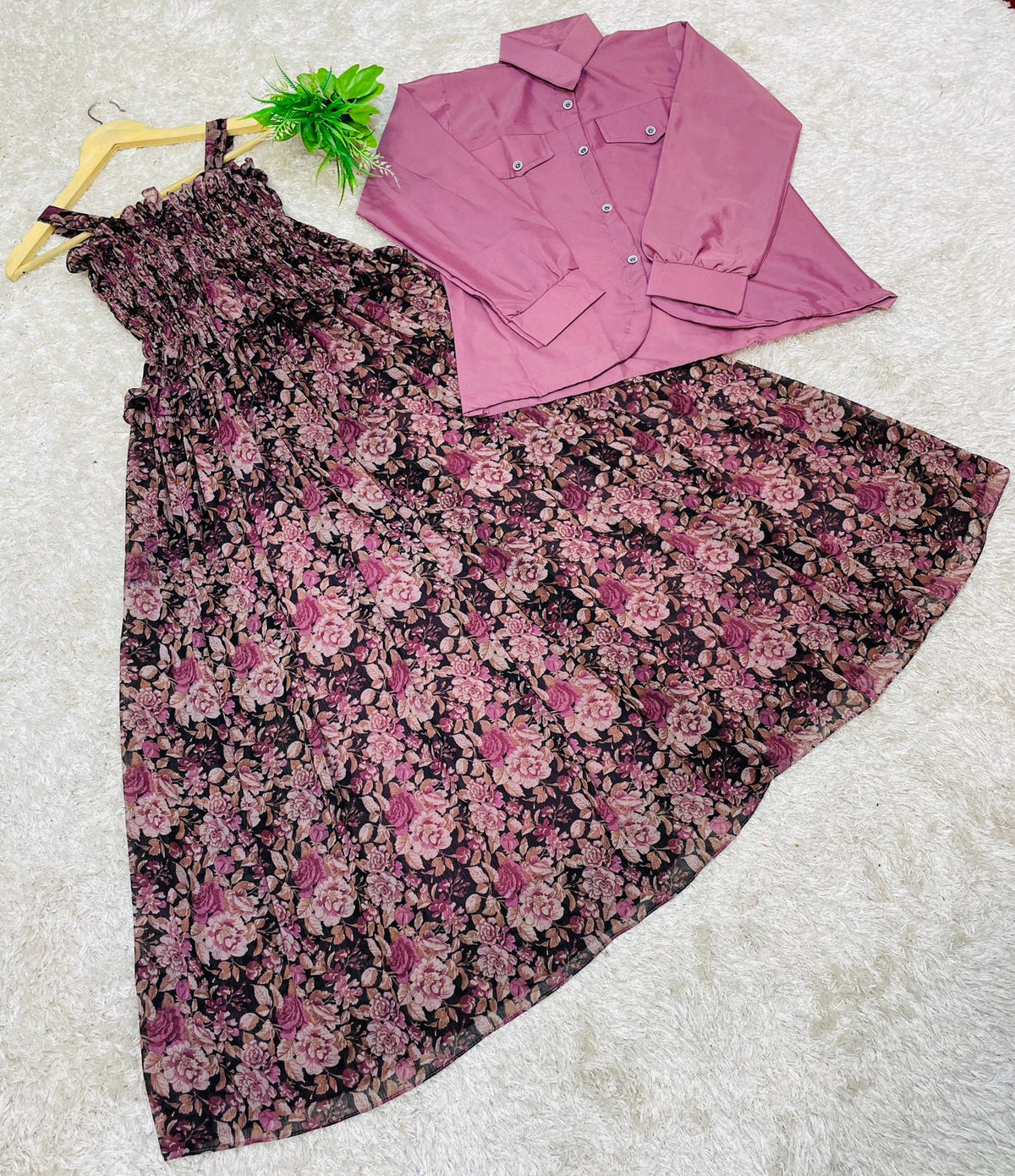 Western Top , Shifon Romper Maxi