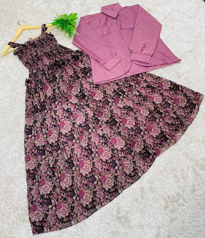 Western Top , Shifon Romper Maxi