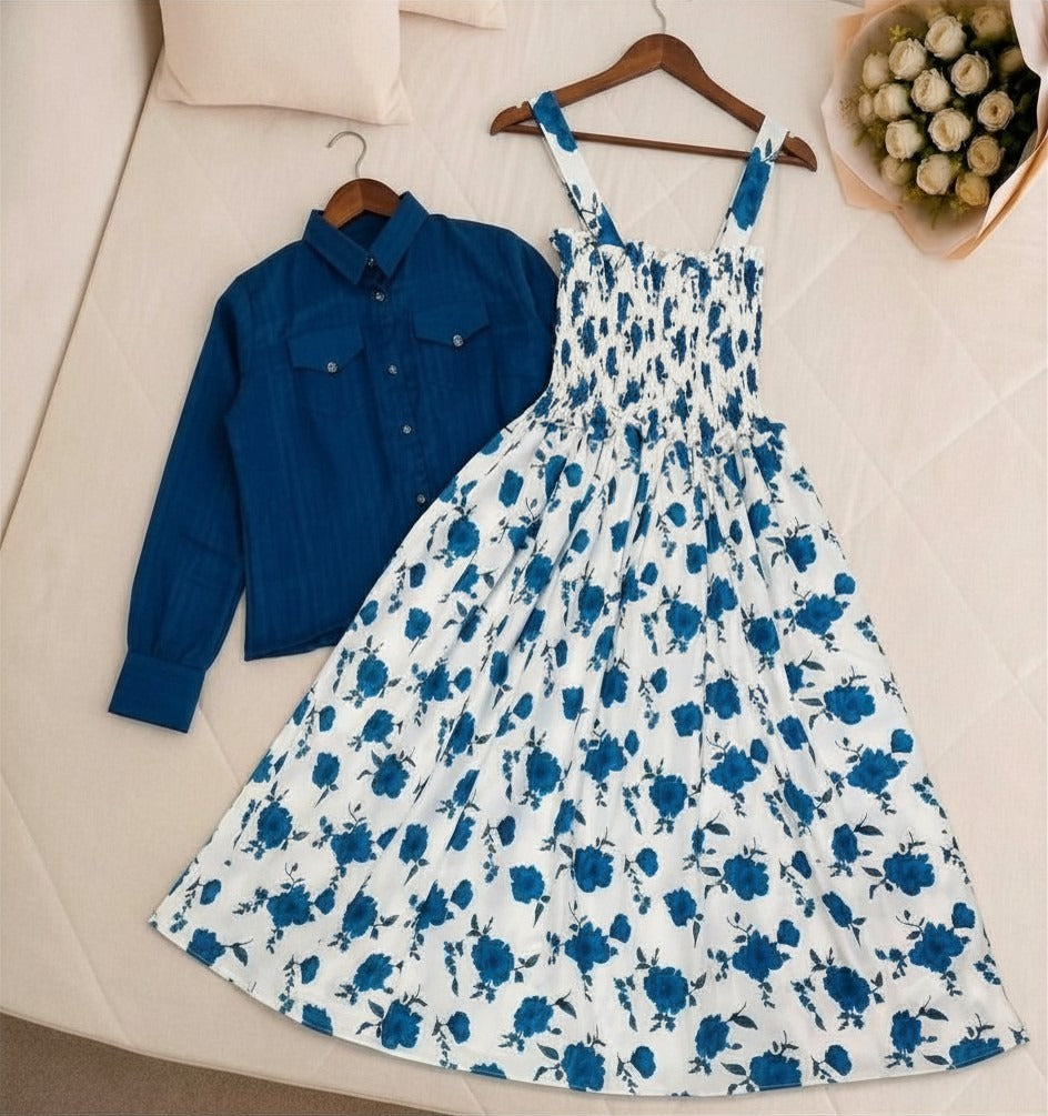 WESTERN SMOKING BEAUTIFUL FLORAL PRINTED MAXI