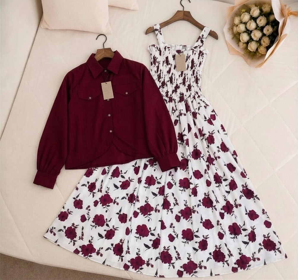 WESTERN SMOKING BEAUTIFUL FLORAL PRINTED MAXI