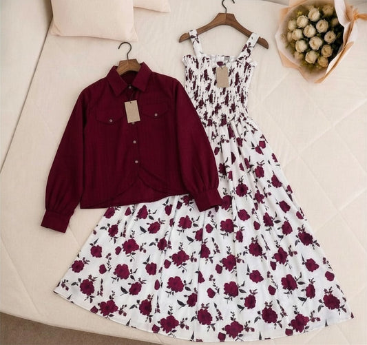 WESTERN SMOKING BEAUTIFUL FLORAL PRINTED MAXI