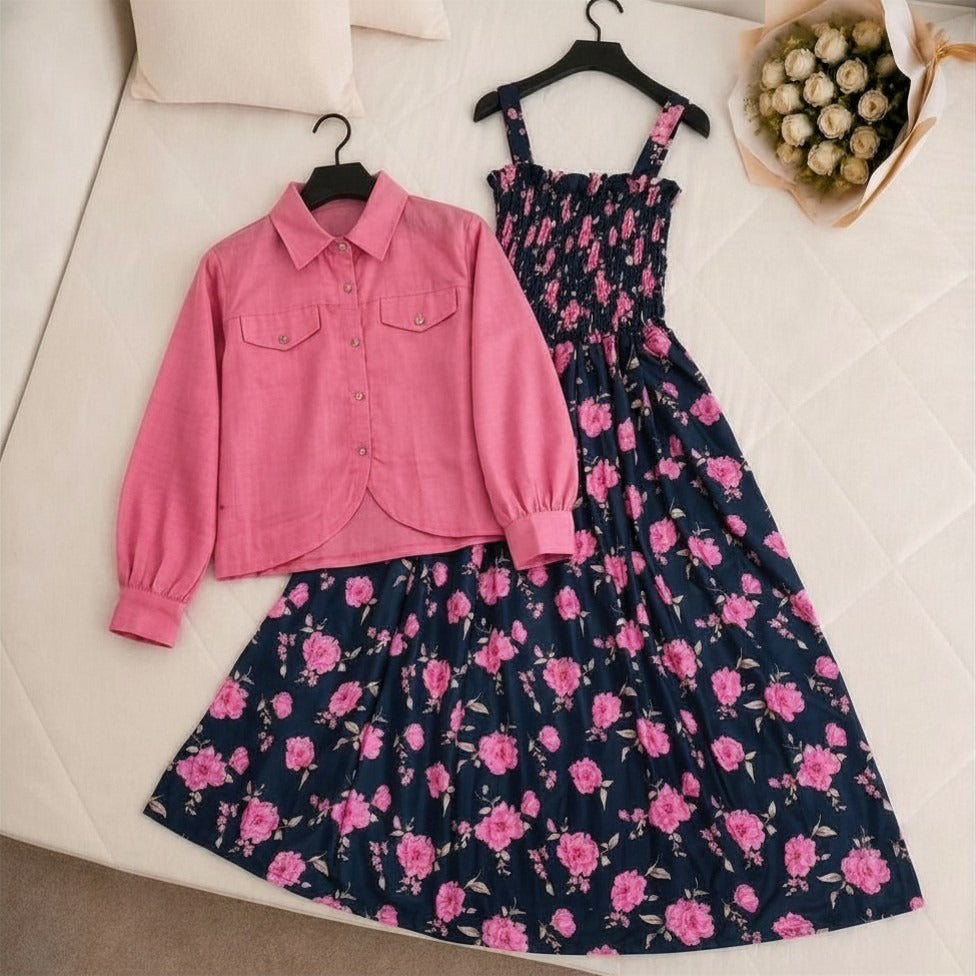 WESTERN SMOKING BEAUTIFUL FLORAL PRINTED MAXI