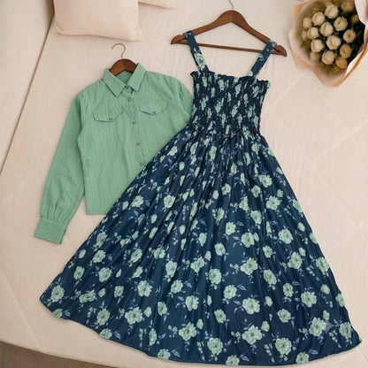 WESTERN SMOKING BEAUTIFUL FLORAL PRINTED MAXI