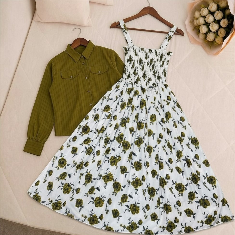 WESTERN SMOKING BEAUTIFUL FLORAL PRINTED MAXI
