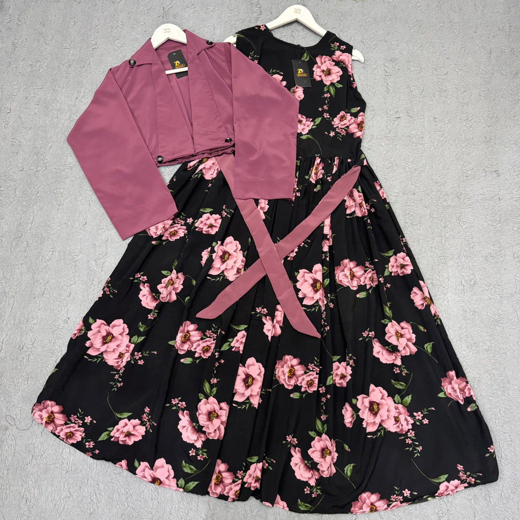 Elegant floral printed Maxi Dress